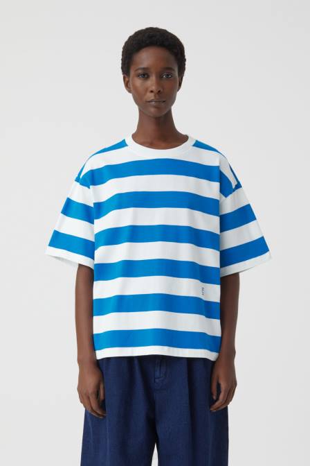 apranga vandenyno mėlyna 2D281706 CLOSED dryžuoti oversized marškinėliai moterys