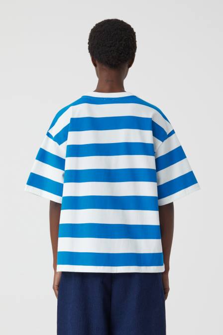apranga vandenyno mėlyna 2D281706 CLOSED dryžuoti oversized marškinėliai moterys