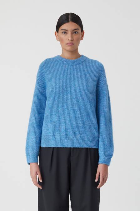 apranga chambray mėlyna 2D28377 CLOSED alpaca mix crewneck megztinis moterys