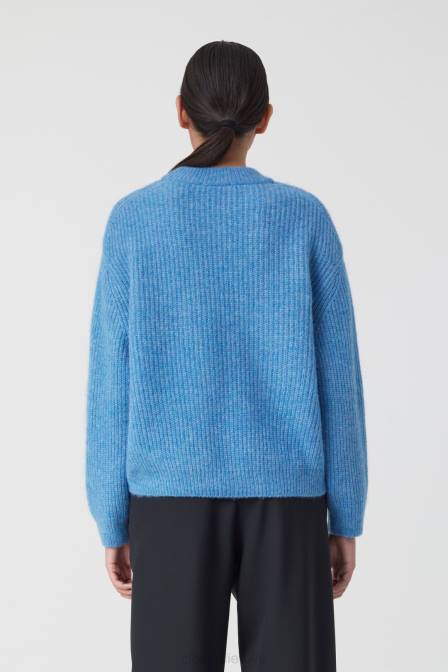 apranga chambray mėlyna 2D28377 CLOSED alpaca mix crewneck megztinis moterys