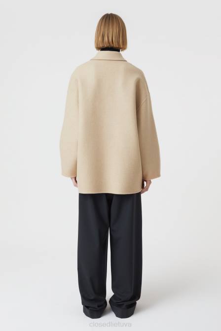 apranga chino smėlio spalvos 2D28282 CLOSED dviveidis trumpas paltas moterys