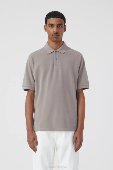 apranga pilka fanera 2D282139 CLOSED polo marškinėliai su siuvinėjimu vyrų