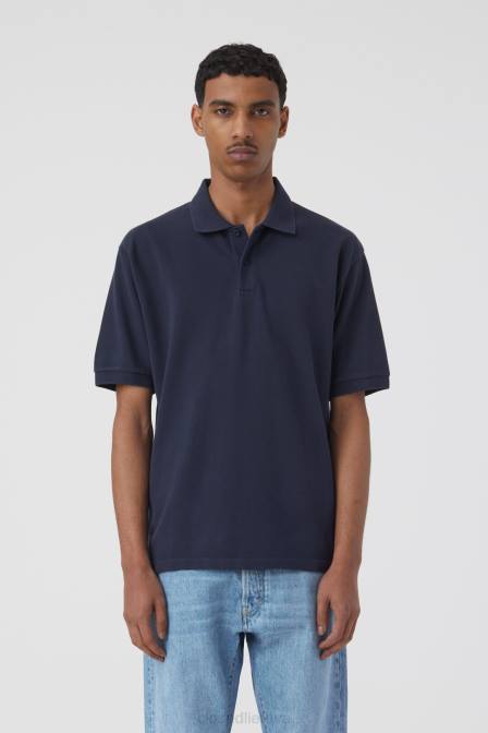 apranga tamsi naktis 2D282142 CLOSED polo marškinėliai su siuvinėjimu vyrų
